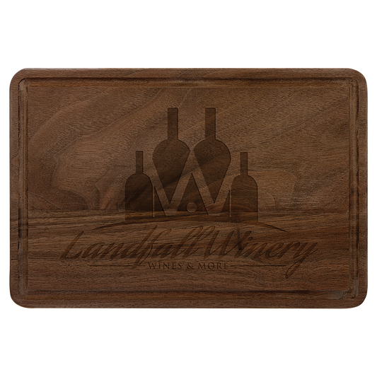 Personalized Engraved Cutting Board – Custom Wood Charcuterie Board with Drip Ring for Gifts, Awards & Kitchen Décor