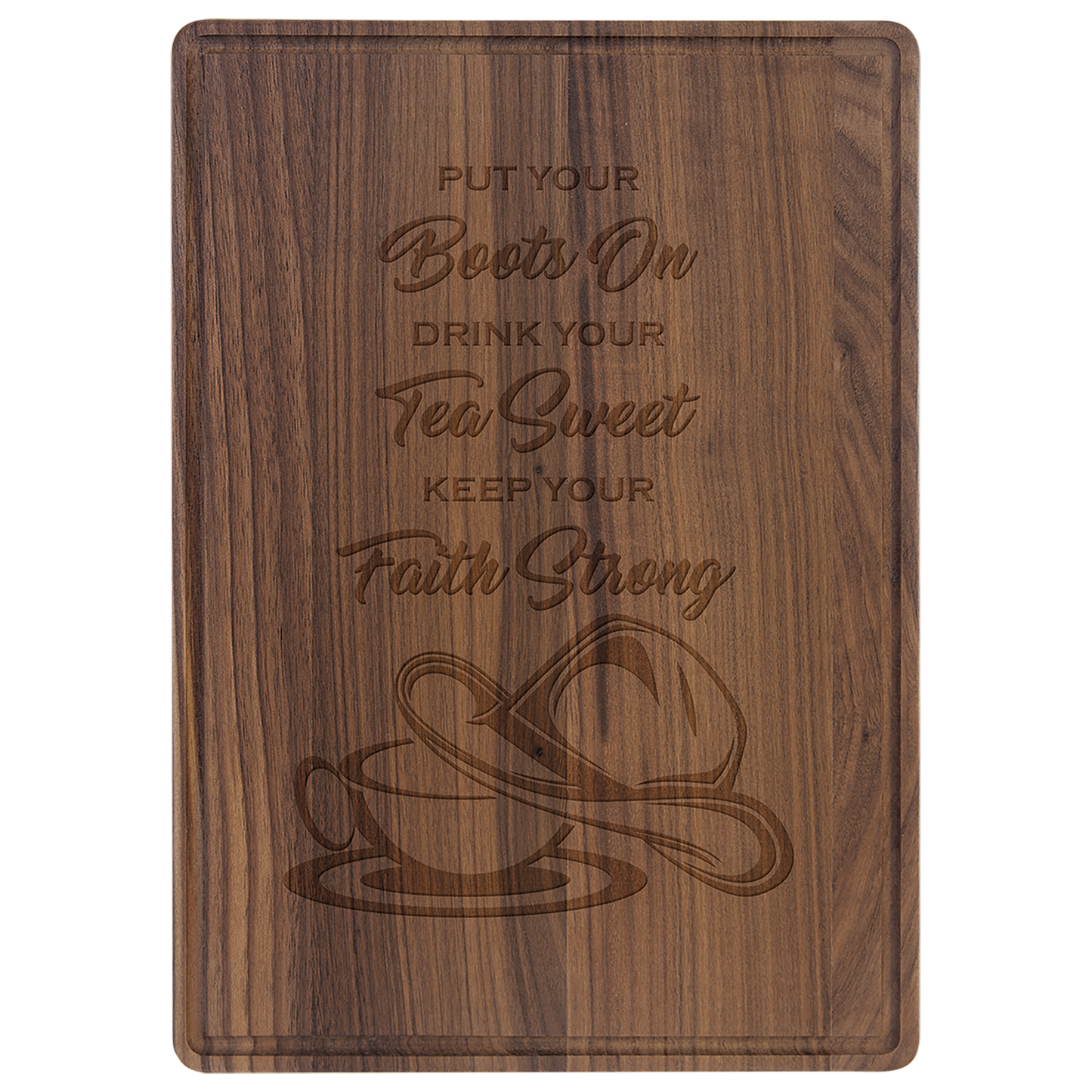 Personalized Engraved Cutting Board – Custom Wood Charcuterie Board with Drip Ring for Gifts, Awards & Kitchen Décor
