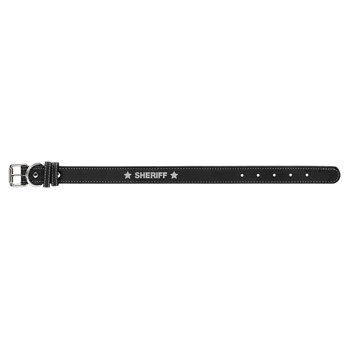 Personalized Large Leatherette Dog Collar – Custom Laser Engraved Pet Collar with Metal Buckle