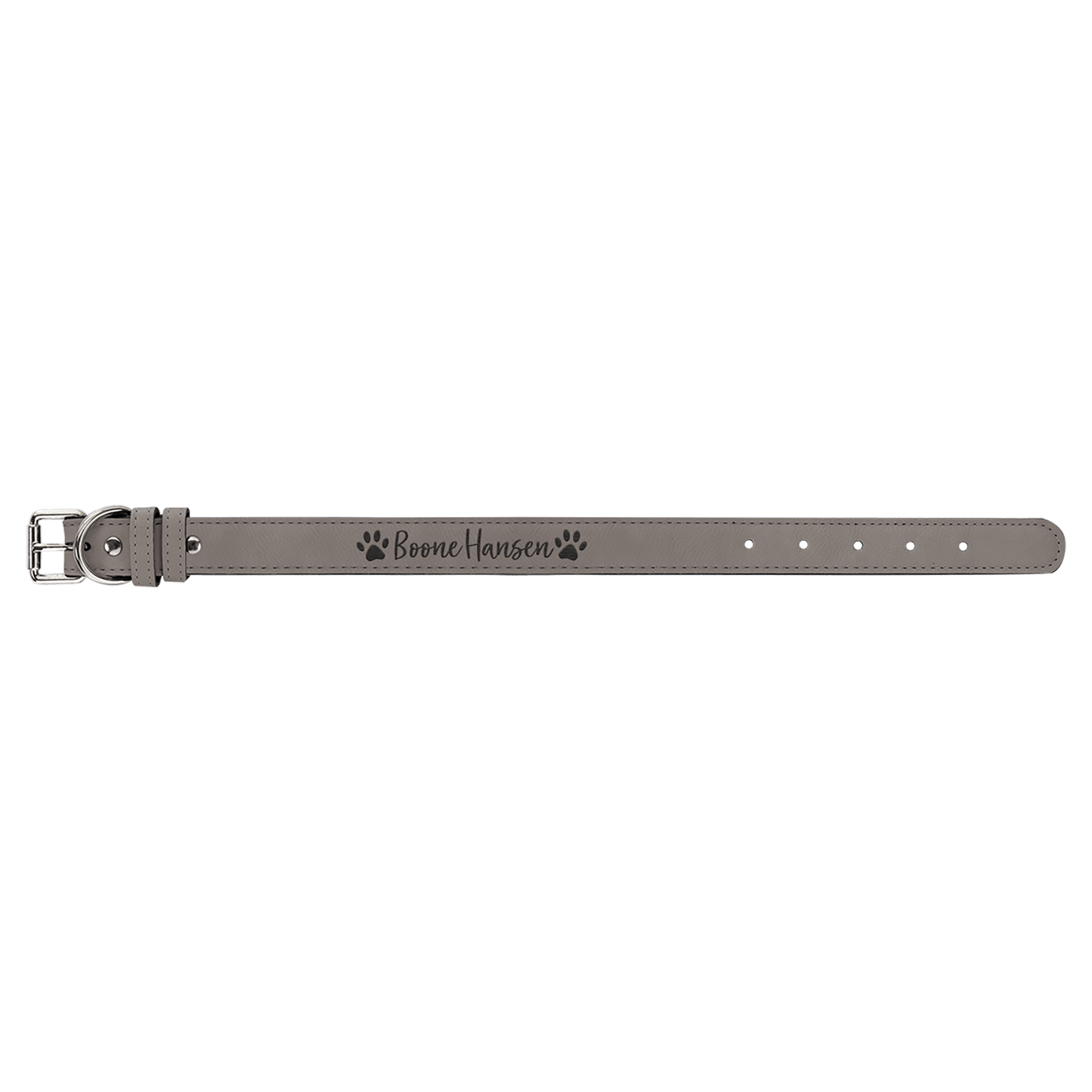 Personalized Large Leatherette Dog Collar – Custom Laser Engraved Pet Collar with Metal Buckle