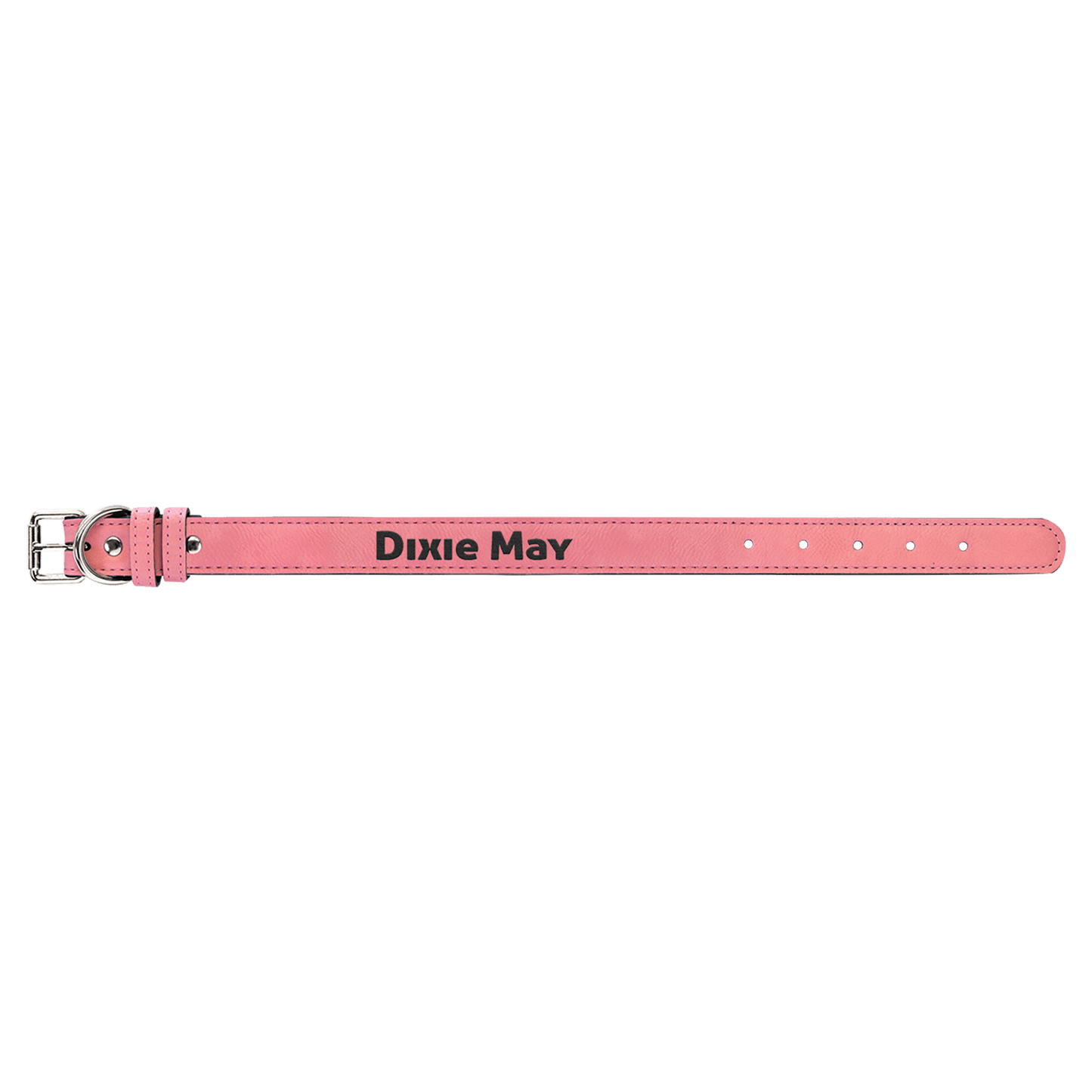 Personalized Large Leatherette Dog Collar – Custom Laser Engraved Pet Collar with Metal Buckle