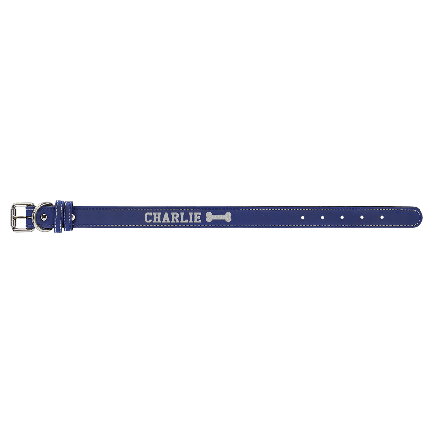 Personalized Large Leatherette Dog Collar – Custom Laser Engraved Pet Collar with Metal Buckle