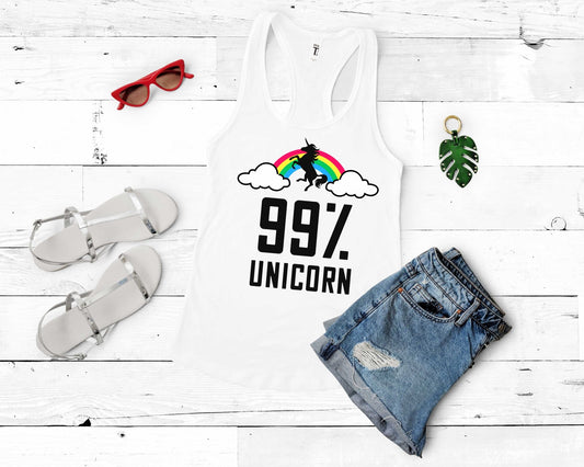 99% Unicorn | T-Shirt for Unicorn Lovers - Gone Coastal Creations - Shirts