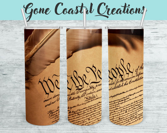American Constitution Photo Tumbler - a unique gift this holiday - Gone Coastal Creations - Mugs & Tumblers