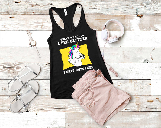 I Pee Glitter and Sh*t Cupcakes | T-Shirt for Unicorn Lovers - Gone Coastal Creations - Shirts
