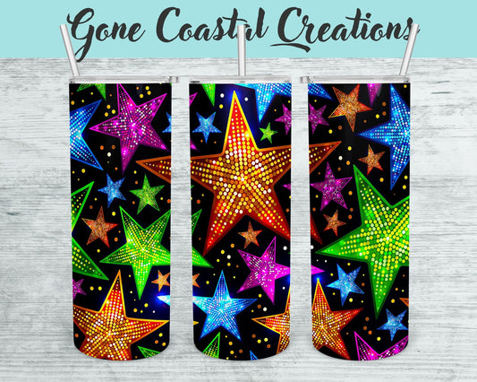 Sparkly Stars patterned tumbler, gift for her, mothers day gift - Gone Coastal Creations - Mugs & Tumblers