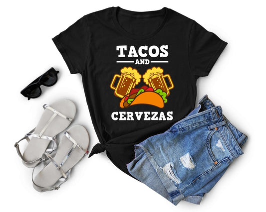 Tacos and Cervezas | Taco Lover Shirt - Gone Coastal Creations - Shirts