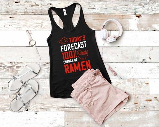 Todays Forecast 100 Percent Chance of Ramen Shirt for Foodie | Stocking Stuffer for College Student - Gone Coastal Creations - Shirts