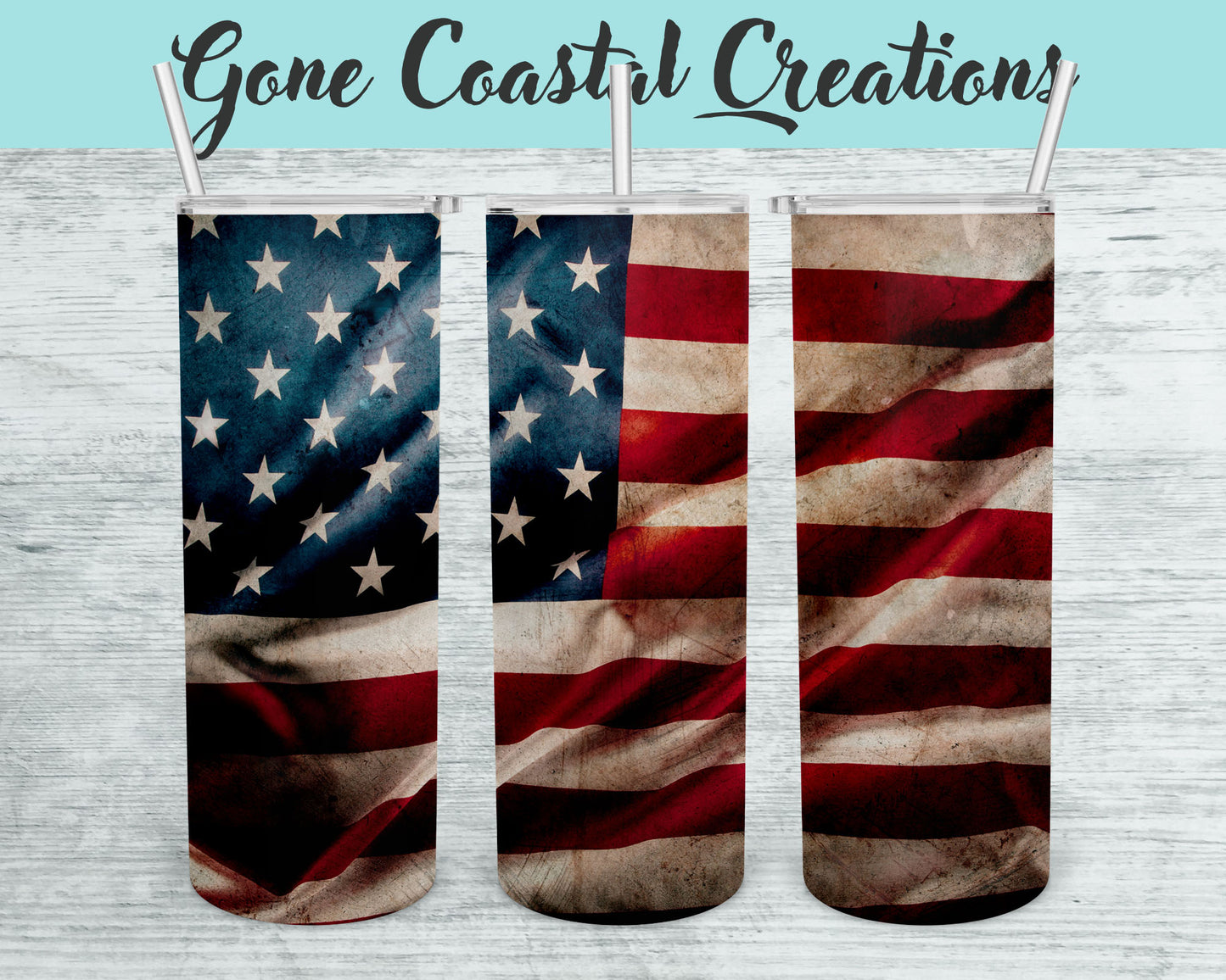 Worn American Flag Tumbler - a unique gift this holiday