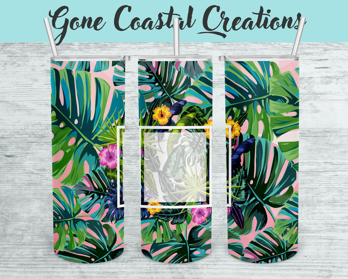 Tropical Photo Personalized Tumbler - add a photo to make a unique gift this holiday