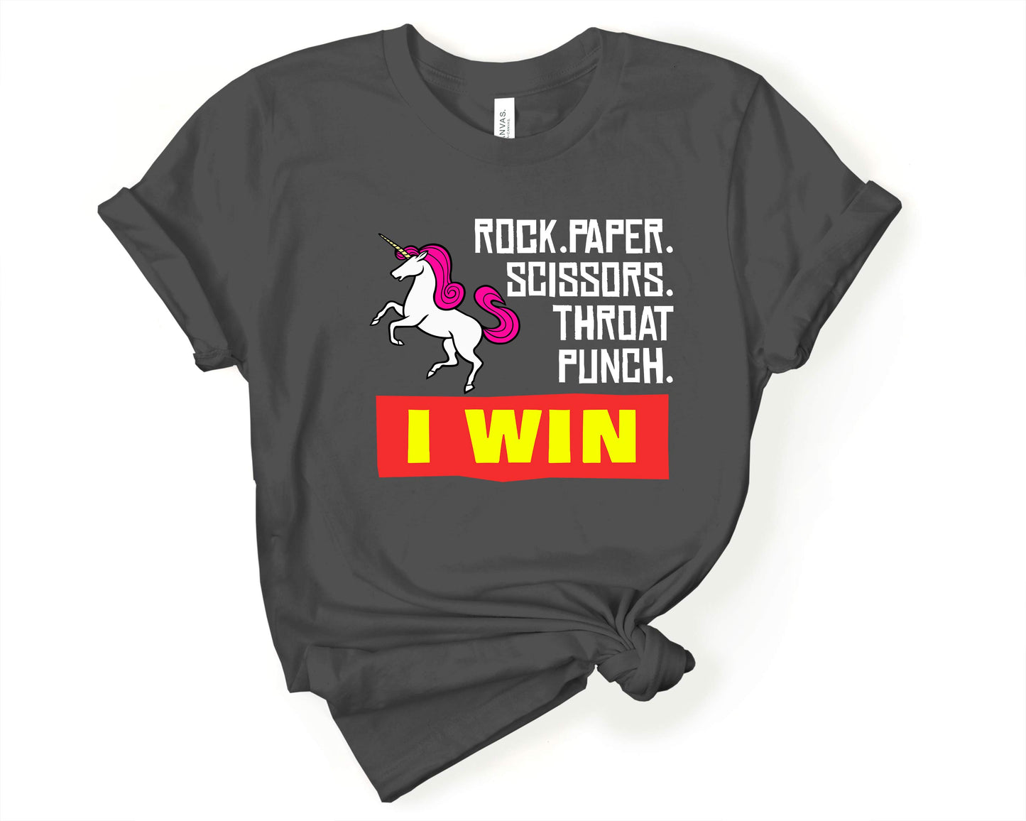 Rock Paper Scissors Throat Punch | T-Shirt for Unicorn Lovers