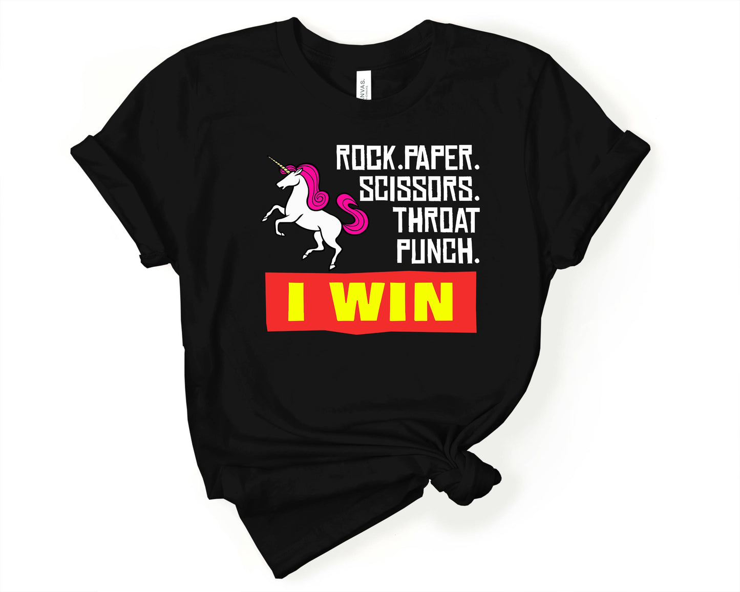 Rock Paper Scissors Throat Punch | T-Shirt for Unicorn Lovers