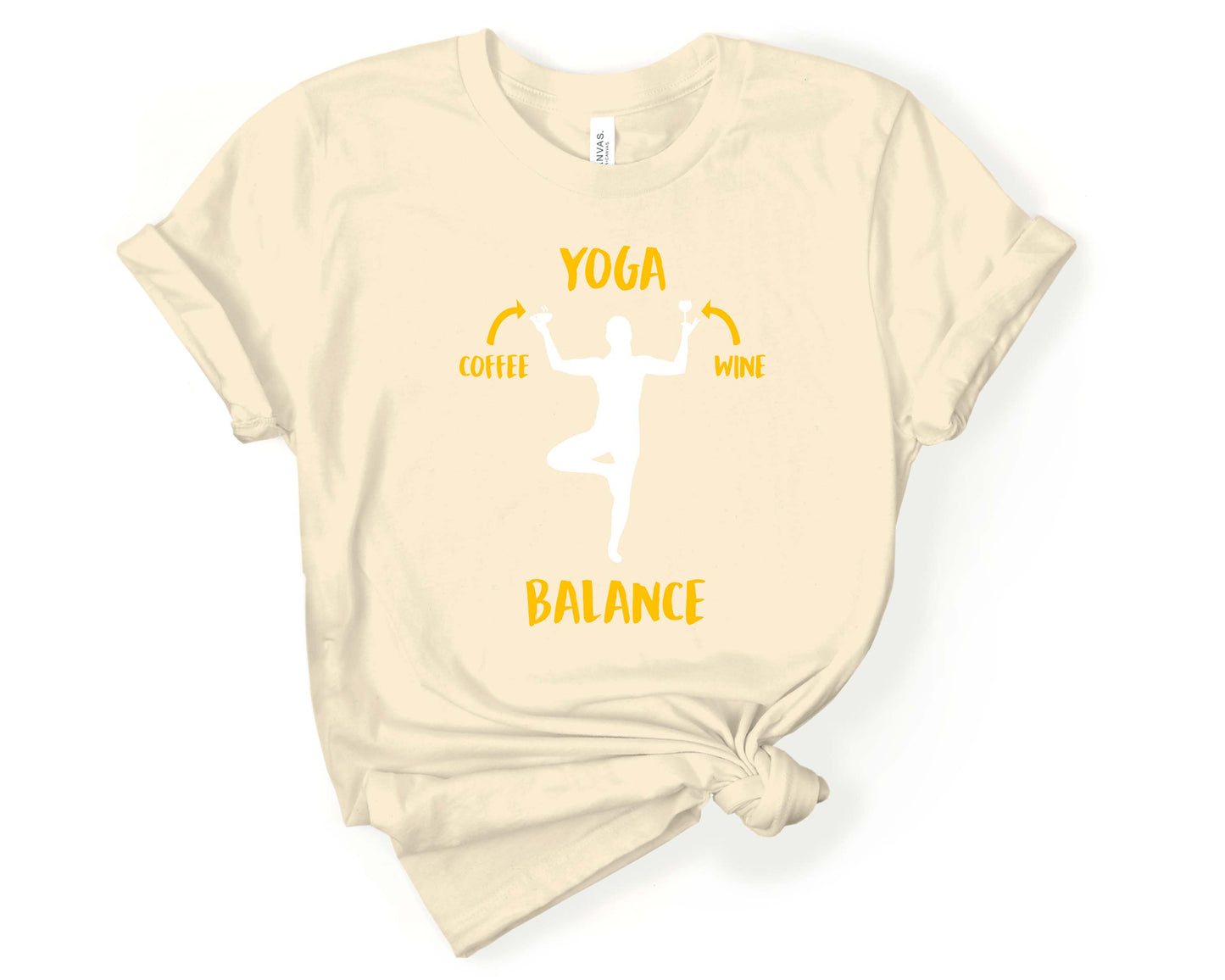 Yoga Its all about Balance - Coffee Wine and Yoga | Yoga Motivational Shirt