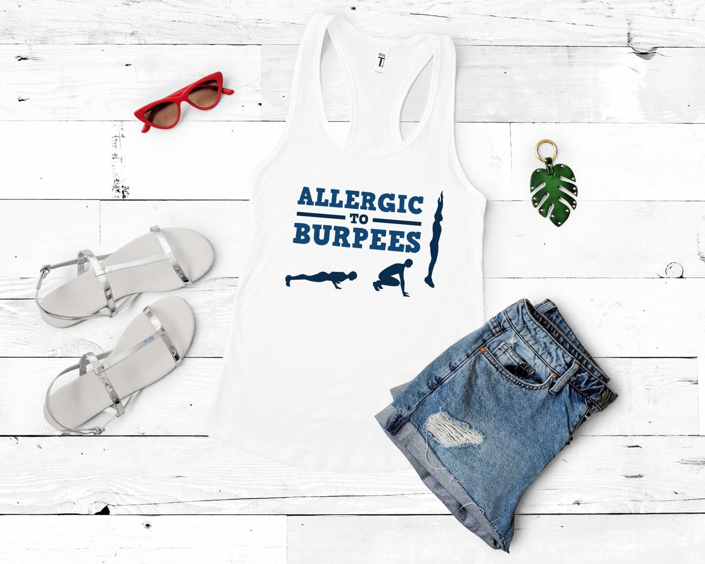 Allergic to Burpees, Workout Humor - Gone Coastal Creations - Shirts