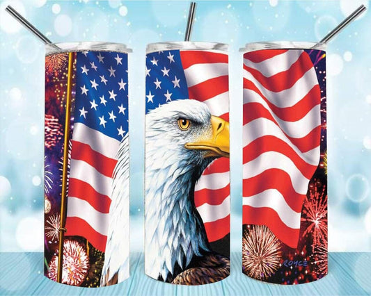 American theme pattern custom tumbler - Gone Coastal Creations - Mugs & Tumblers