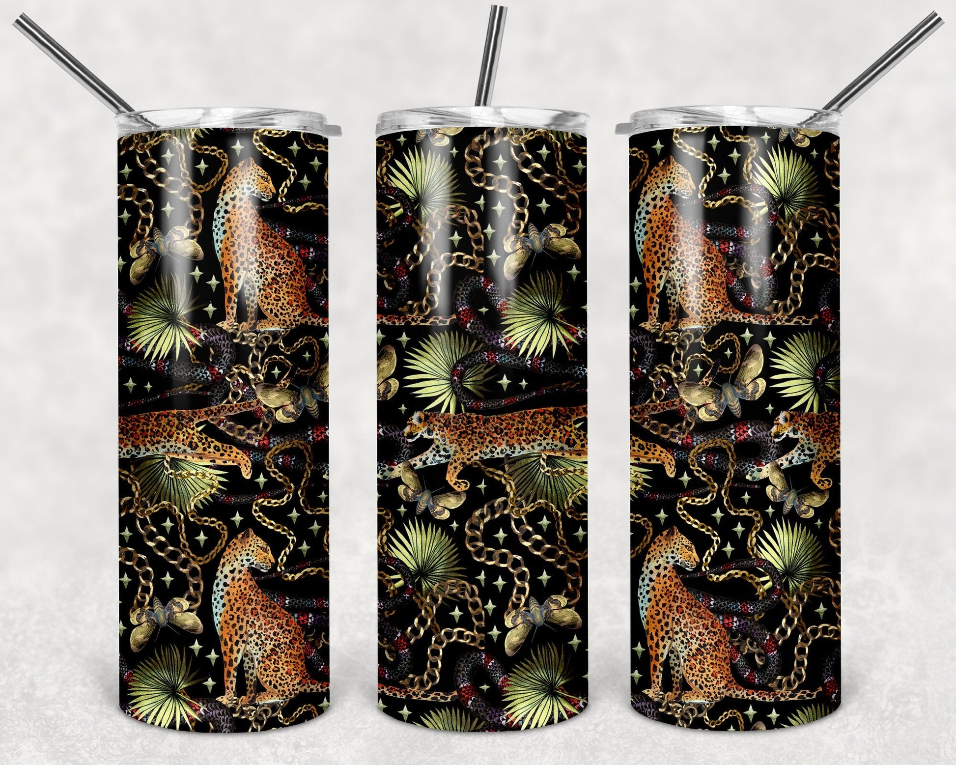 Animal print pattern custom tumbler - Gone Coastal Creations - Mugs & Tumblers