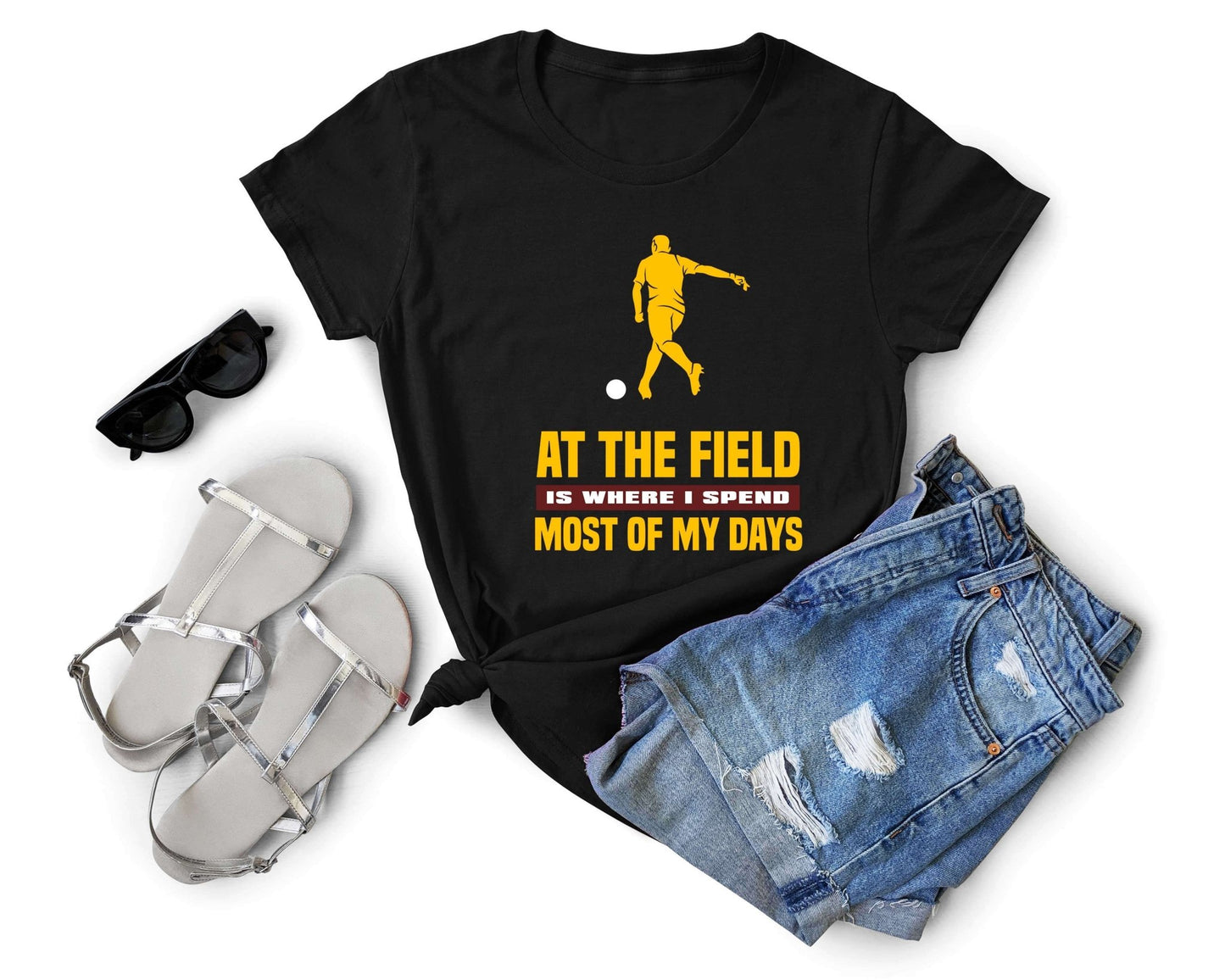 At the Field is Where I Spend Most of My Days, Soccer is Life - Gone Coastal Creations - Shirts