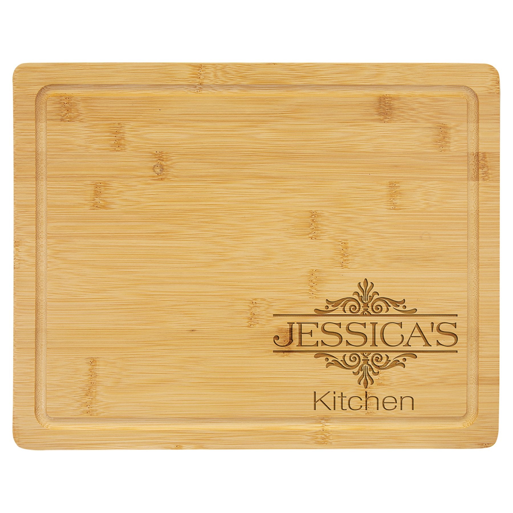 Bamboo Cutting Board with Drip Inlay - Ready for Personalized Engraving - Gone Coastal Creations - Engraved Gifts