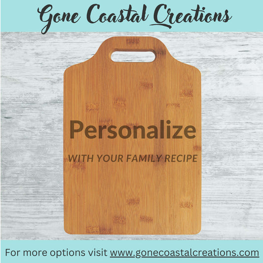 Bamboo Cutting Board with Handle - Personalized with Laser Engraving - Gone Coastal Creations - Cutting Boards