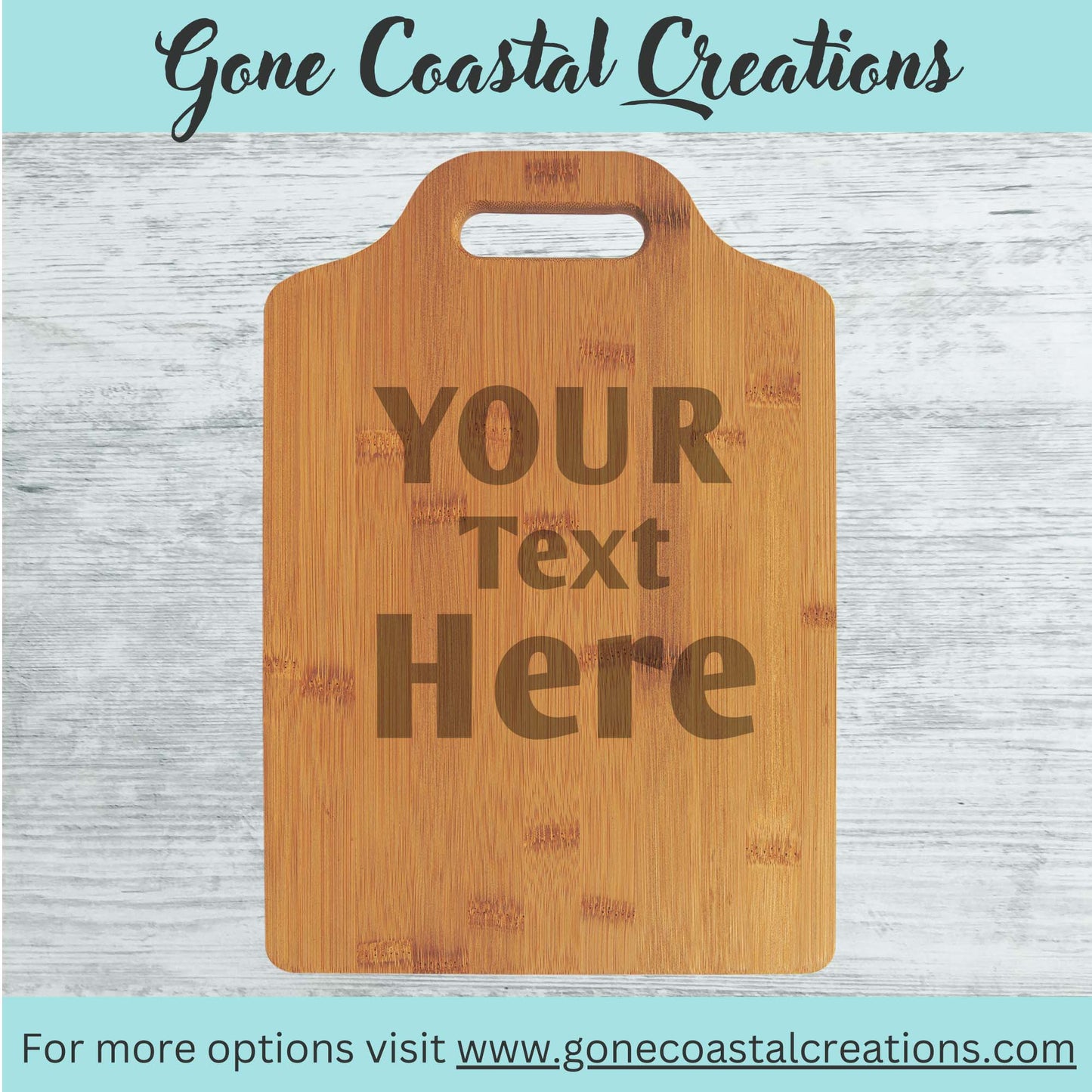 Bamboo Cutting Board with Handle - Personalized with Laser Engraving - Gone Coastal Creations - Cutting Boards