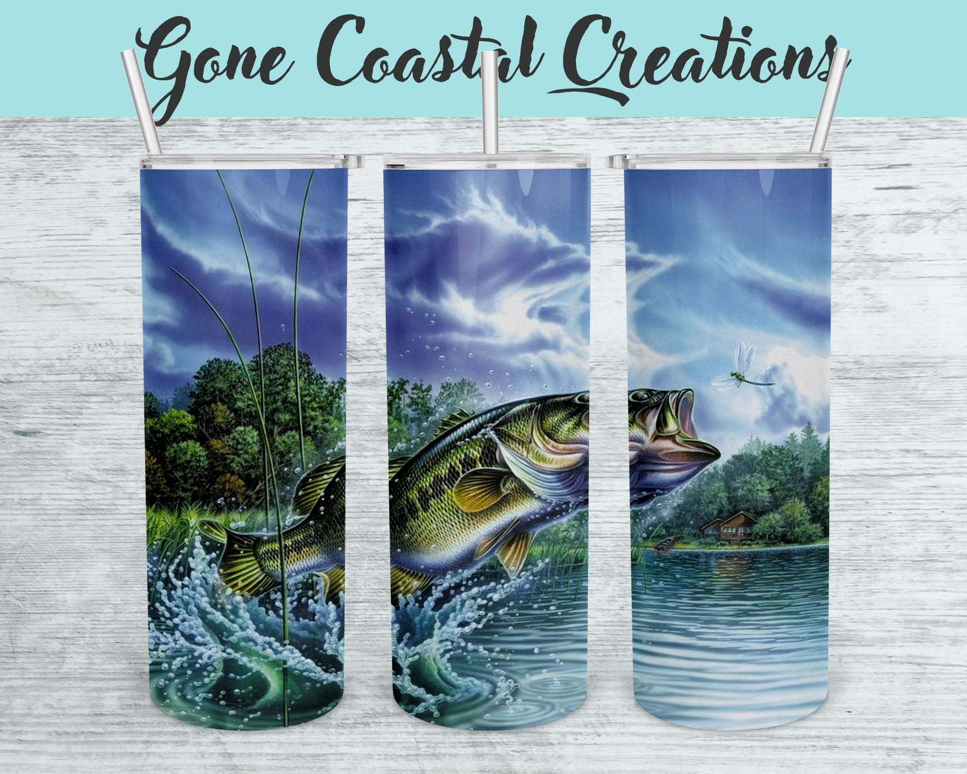 Bass Fishing Inspired Tumbler - a unique gift this holiday - Gone Coastal Creations - Mugs & Tumblers