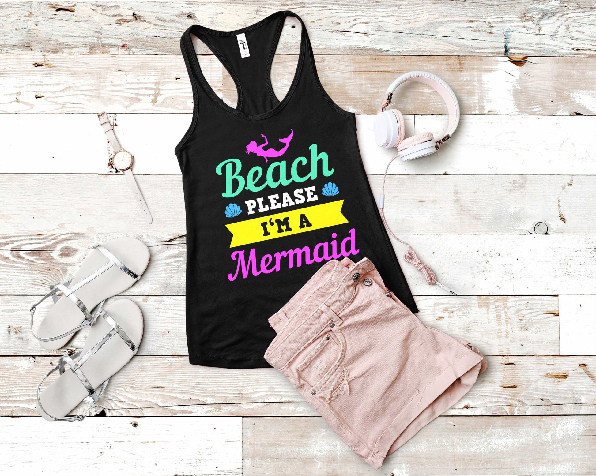 Beach Please Im a Mermaid | Mermaid Lovers Shirt - Gone Coastal Creations - Shirts