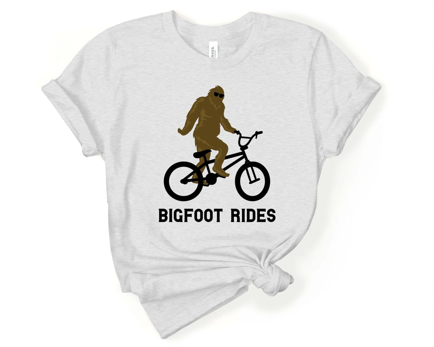 Bigfoot Riding a Bike T-Shirt - Gone Coastal Creations - Shirts