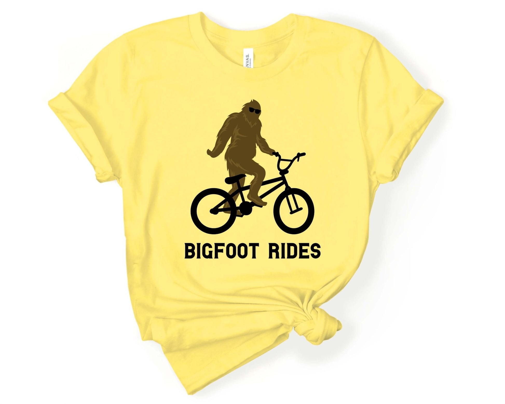 Bigfoot Riding a Bike T-Shirt - Gone Coastal Creations - Shirts