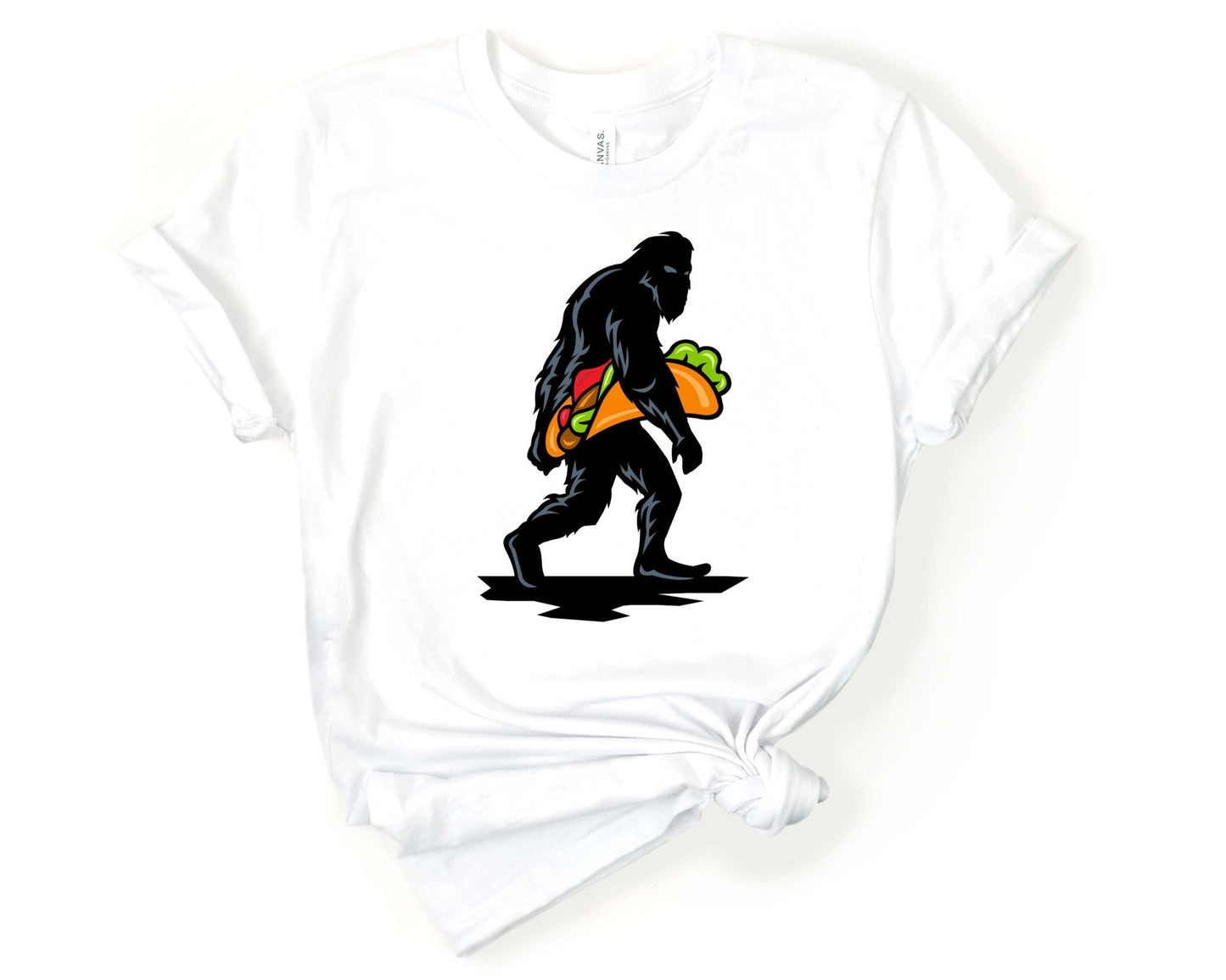 Bigfoot Stealing a Taco T-Shirt - Gone Coastal Creations - Shirts