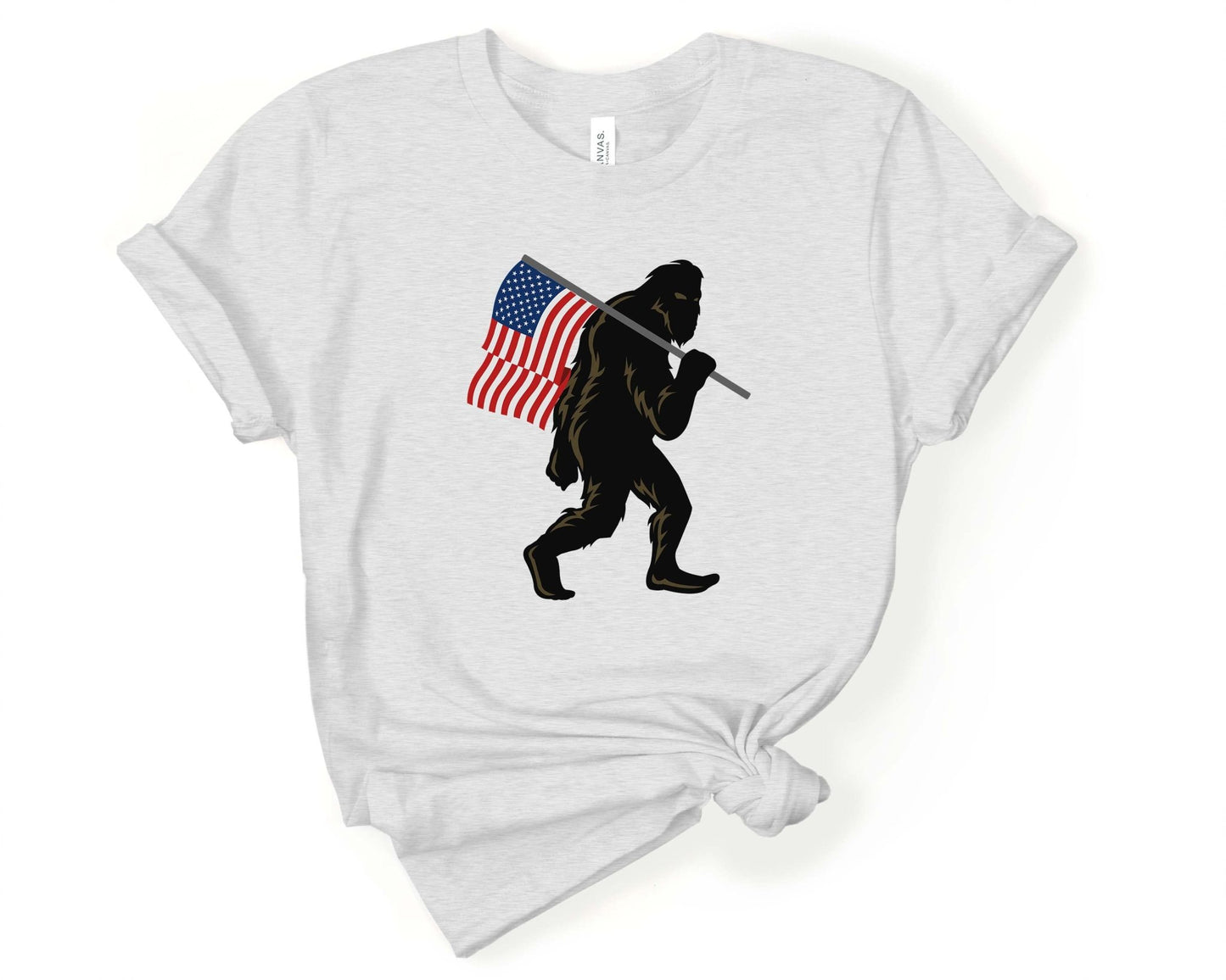 Bigfoot with American Flag T-Shirt - Gone Coastal Creations - Shirts