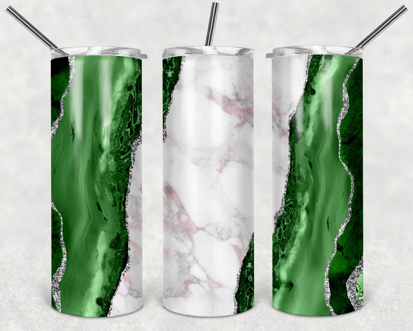 Blue and Green Geode Pattern Custom tumbler with permanent ink - Gone Coastal Creations - Mugs & Tumblers