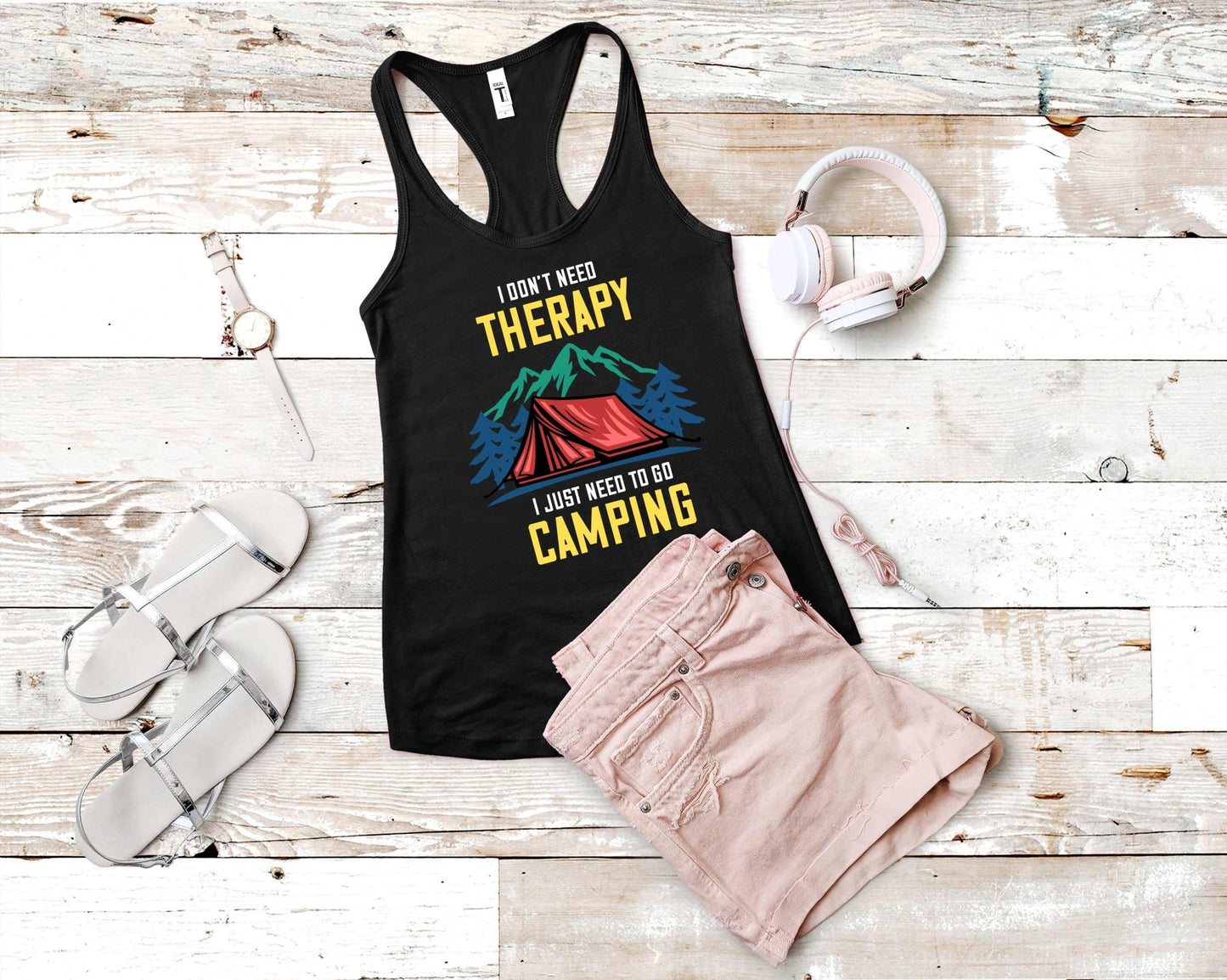 Camping helps Mental Health | Funny Camping Shirts for the Outdoor Adventurer - Gone Coastal Creations - shirts