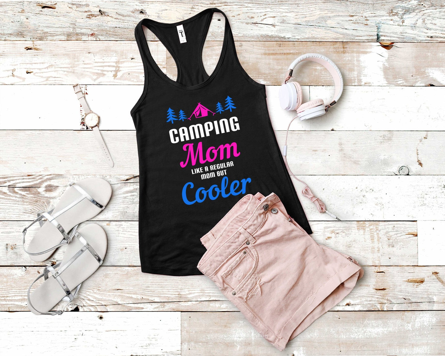 Camping Mom - Like a real Mom but cooler | Funny Camping Shirts for the Outdoor Adventurer - Gone Coastal Creations - shirts