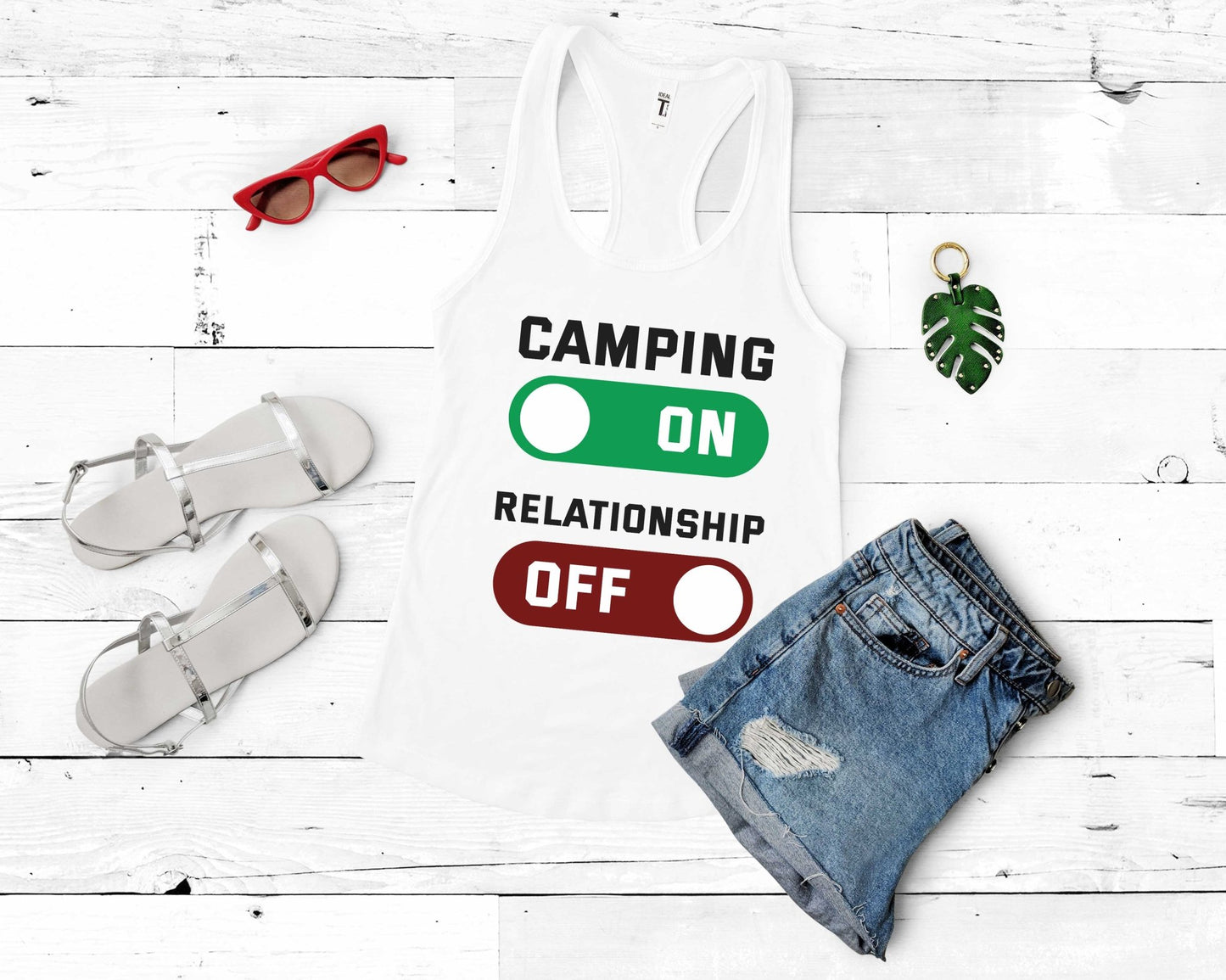 Camping On Relationship Off | Funny Camping Shirts for the Outdoor Adventurer - Gone Coastal Creations - shirts