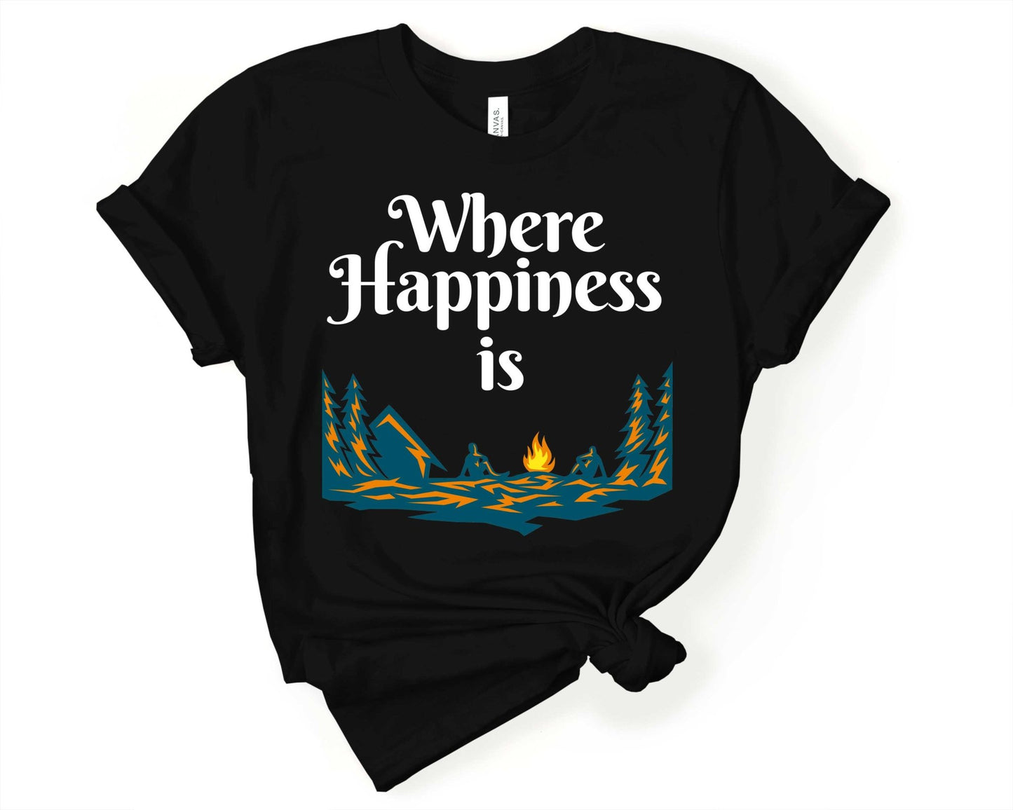 Camping - Where Happiness Is | Funny Camping Shirts for the Outdoor Adventurer - Gone Coastal Creations - shirts