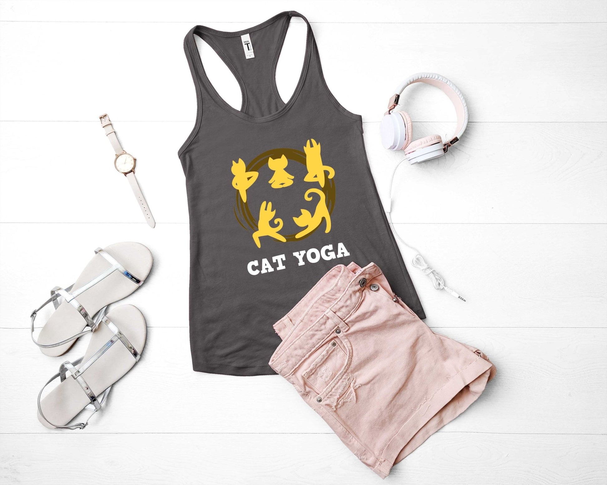 Cat Yoga Shirt | Yoga Shirt for the Cat Lover - Gone Coastal Creations - Shirts