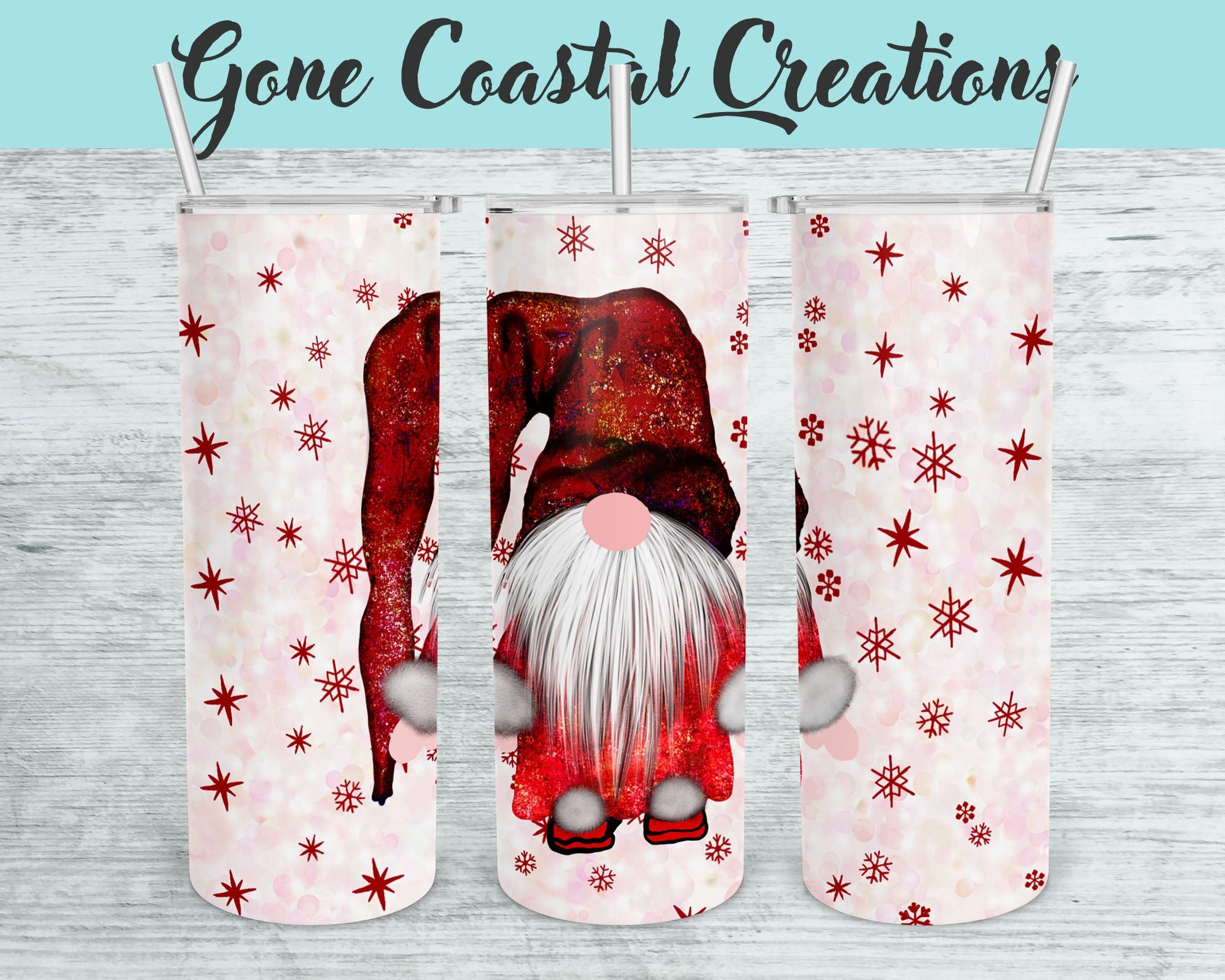 Christmas Gnome Christmas Themed Tumbler - a unique gift this holiday - Gone Coastal Creations - Mugs & Tumblers