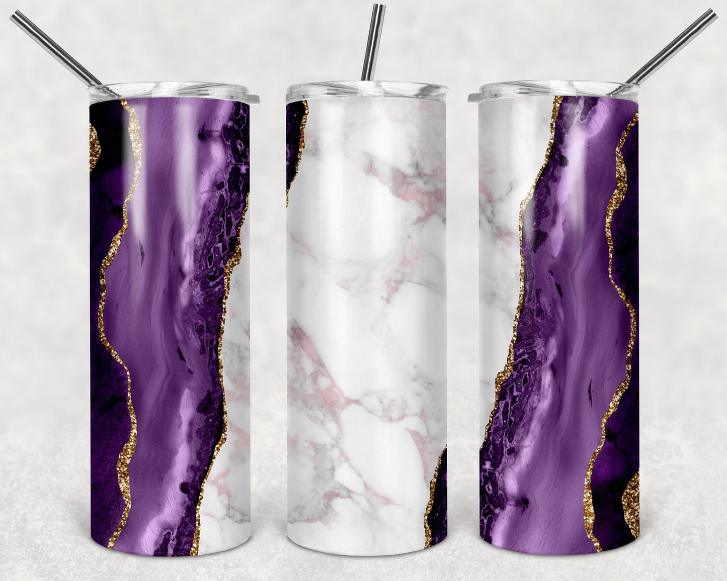 Custom tumbler printed with permanent ink geode pattern - Gone Coastal Creations - Mugs & Tumblers