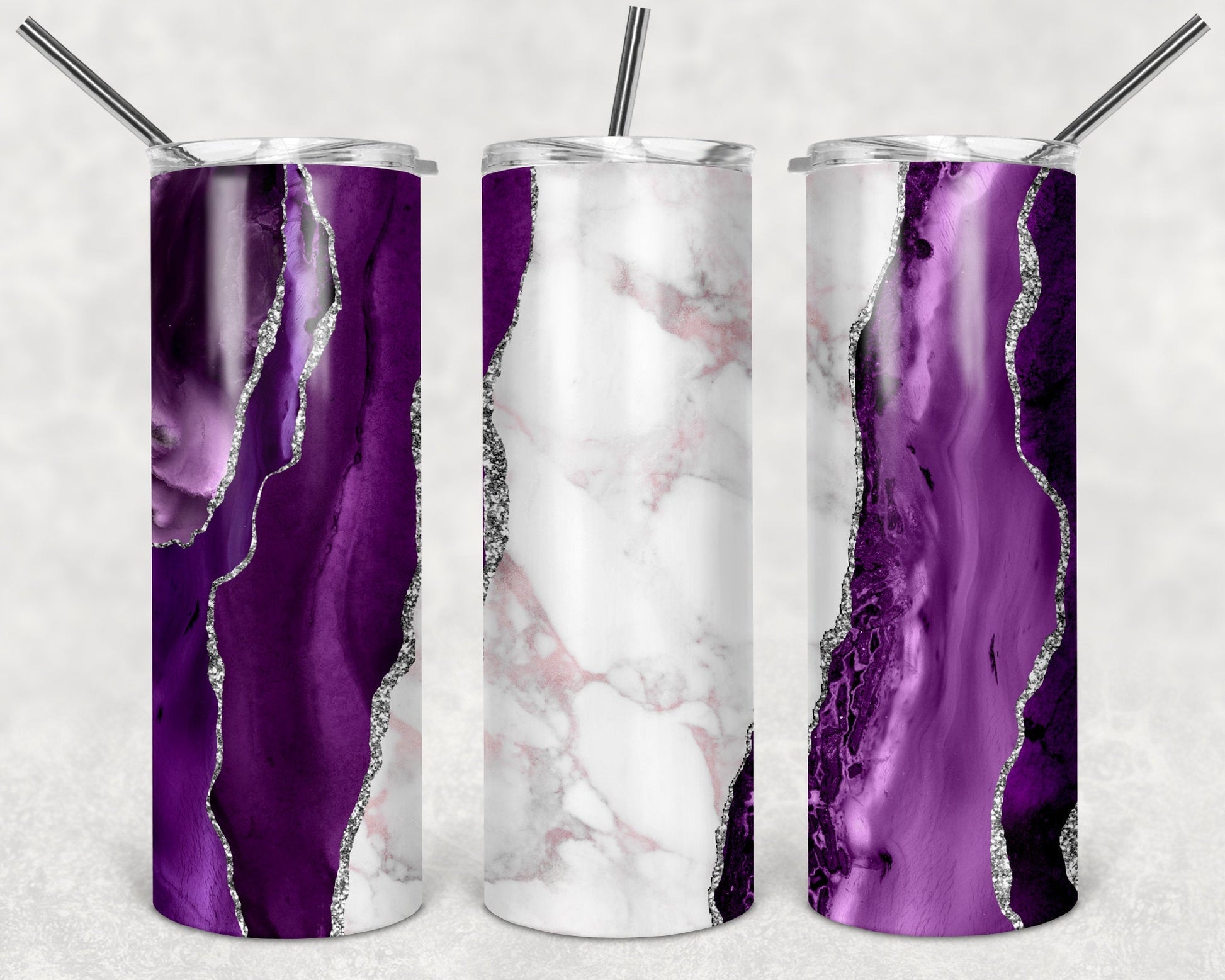 Custom tumbler printed with permanent ink geode pattern - Gone Coastal Creations - Mugs & Tumblers