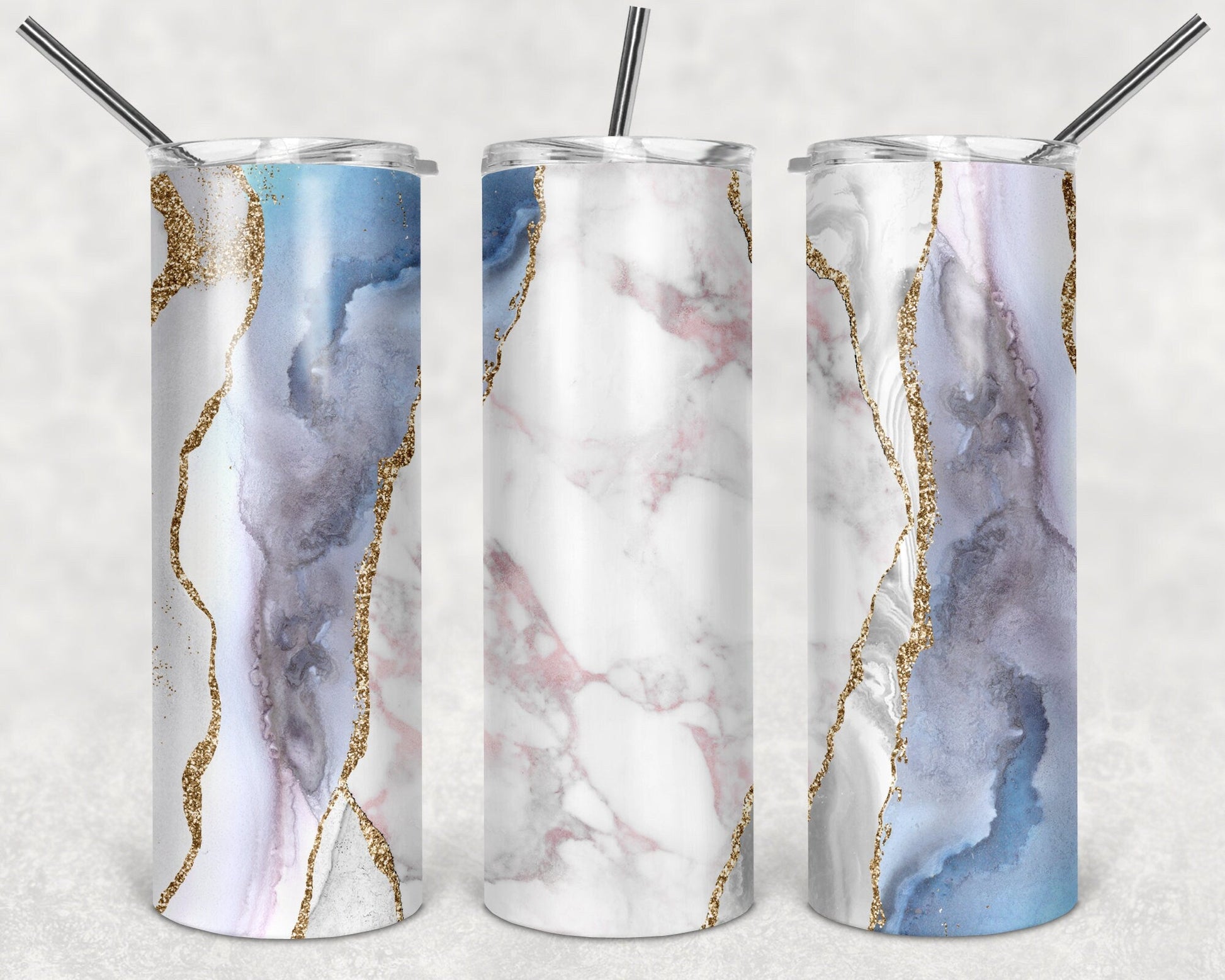 Custom tumbler printed with permanent ink geode pattern - Gone Coastal Creations - Mugs & Tumblers