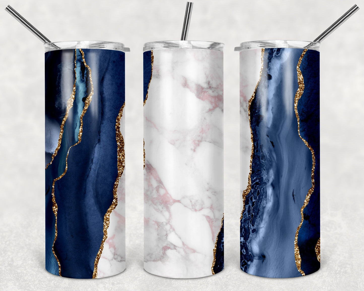 Custom tumbler printed with permanent ink geode pattern - Gone Coastal Creations - Mugs & Tumblers