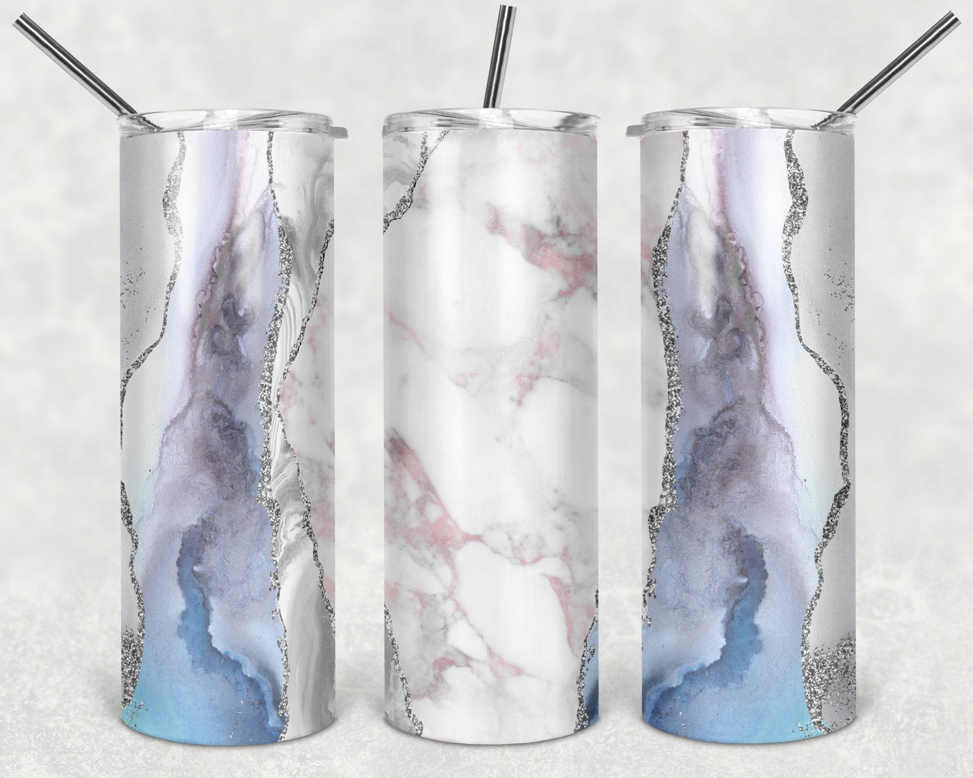 Custom tumbler printed with permanent ink geode pattern - Gone Coastal Creations - Mugs & Tumblers