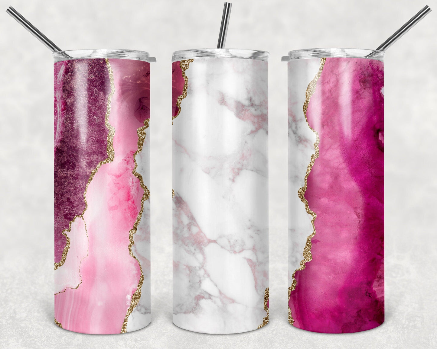 Custom tumbler printed with permanent ink geode pattern - Gone Coastal Creations - Mugs & Tumblers