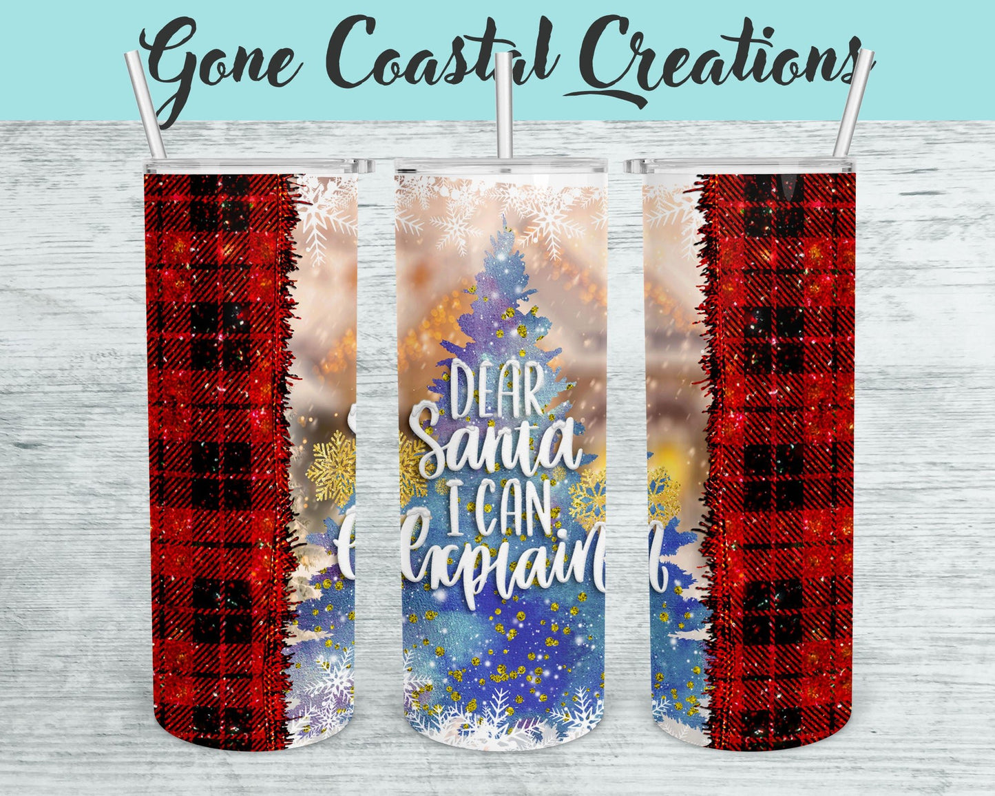 Dear Santa I Can Explain Christmas Themed Tumbler - a unique gift this holiday - Gone Coastal Creations - Mugs & Tumblers