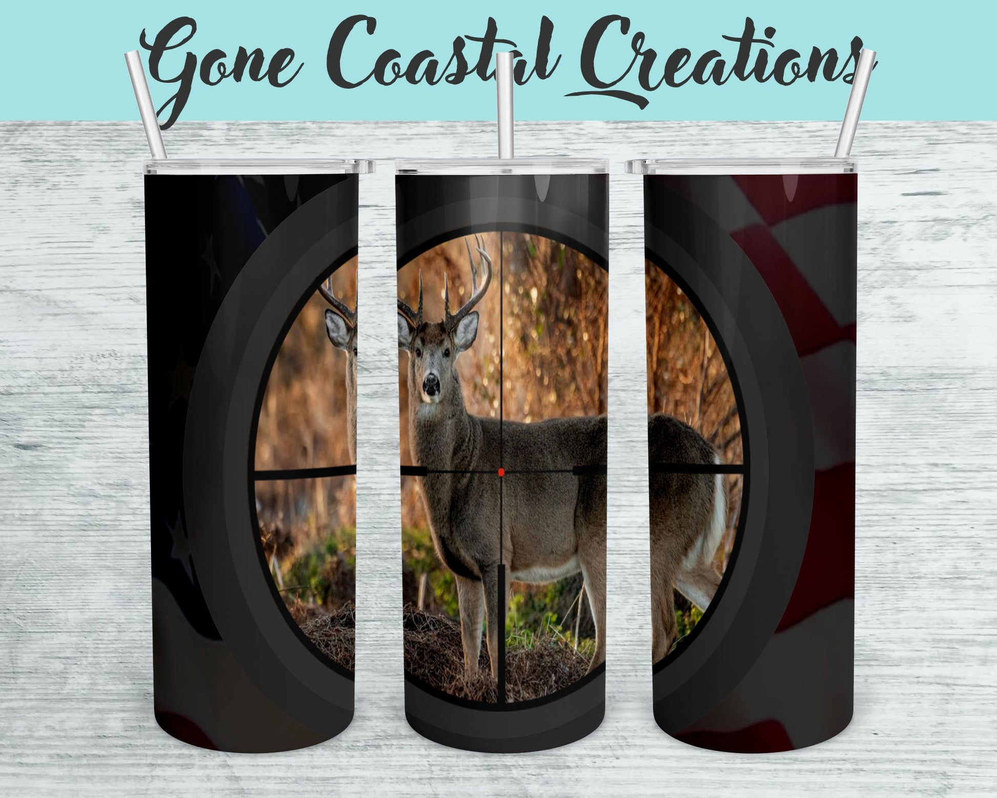 Deer in Cross Hairs Travel Mug - a unique gift this holiday for Hunter - Gone Coastal Creations - Mugs & Tumblers