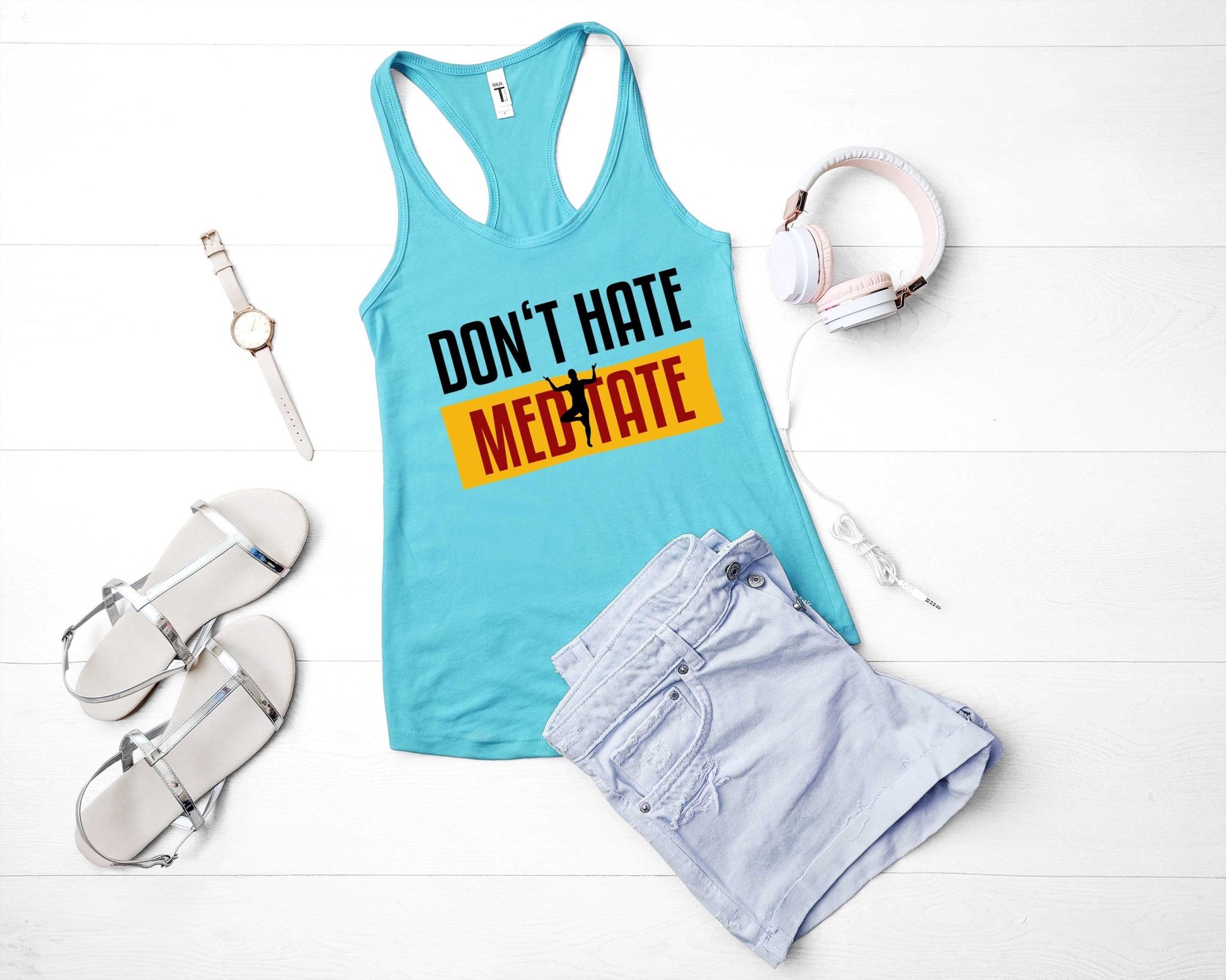 Dont Hate Meditate | Inspirational Yoga Shirt - Gone Coastal Creations - Shirts