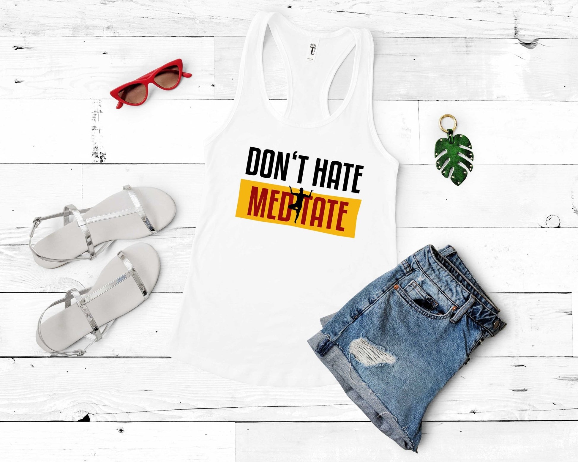 Dont Hate Meditate | Inspirational Yoga Shirt - Gone Coastal Creations - Shirts