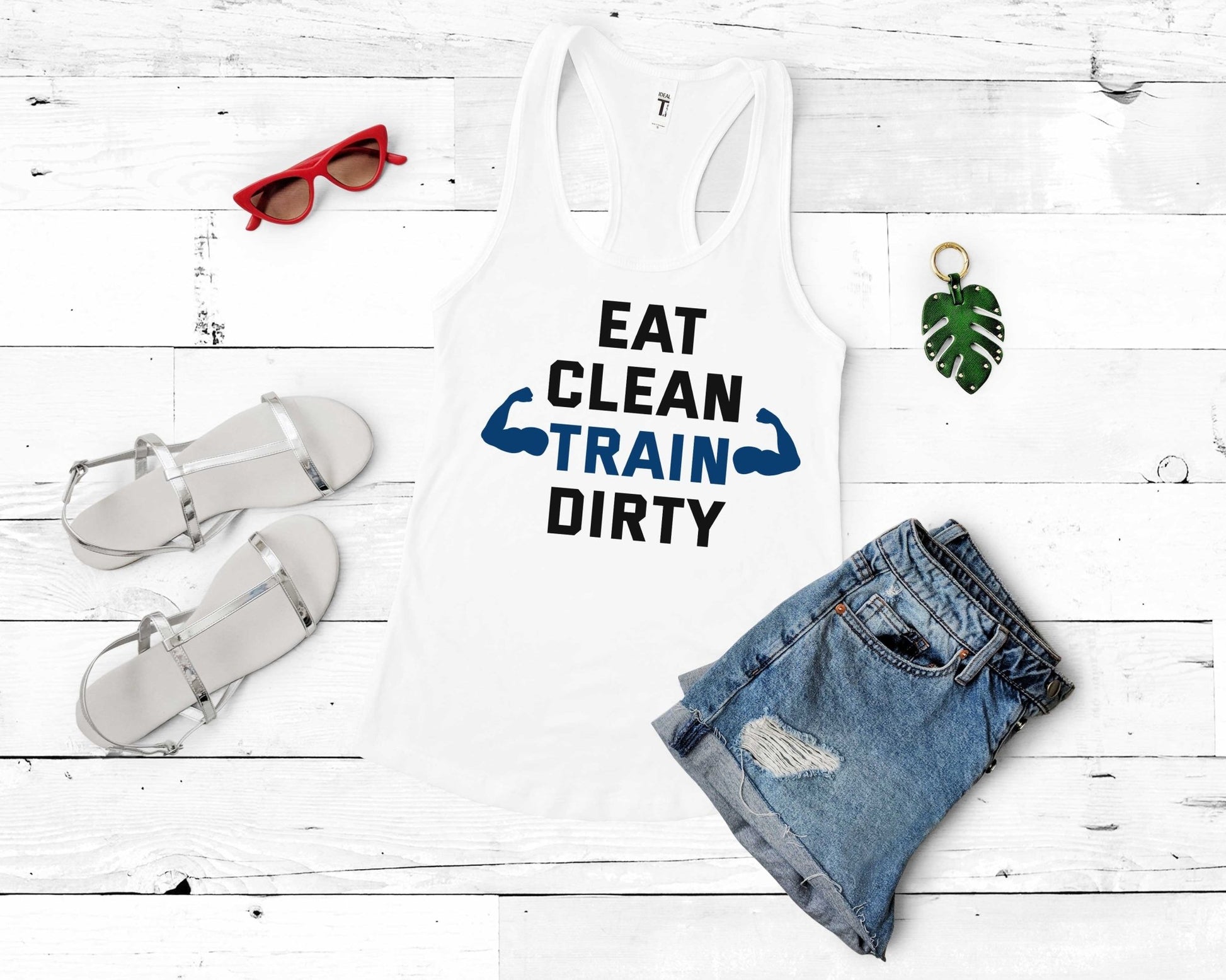 Eat Clean Train Dirty, Workout Humor - Gone Coastal Creations - Shirts