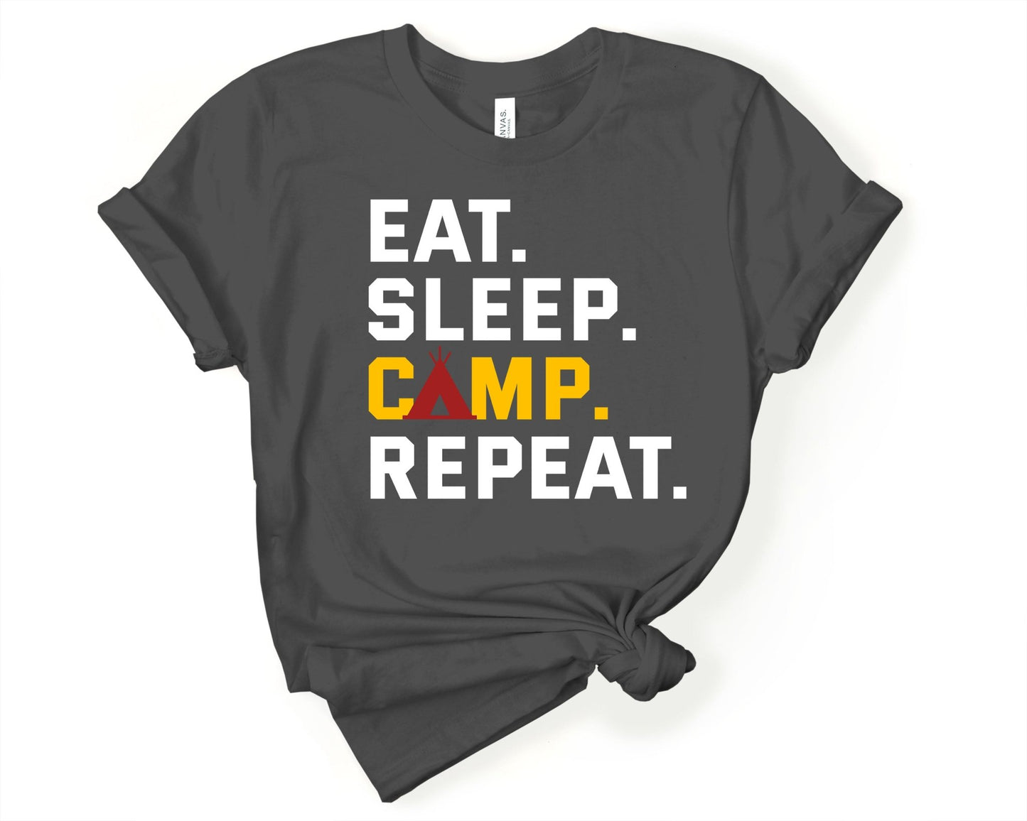 Eat Sleep Camp Repeat | Funny Camping Shirts for the Outdoor Adventurer - Gone Coastal Creations - shirts