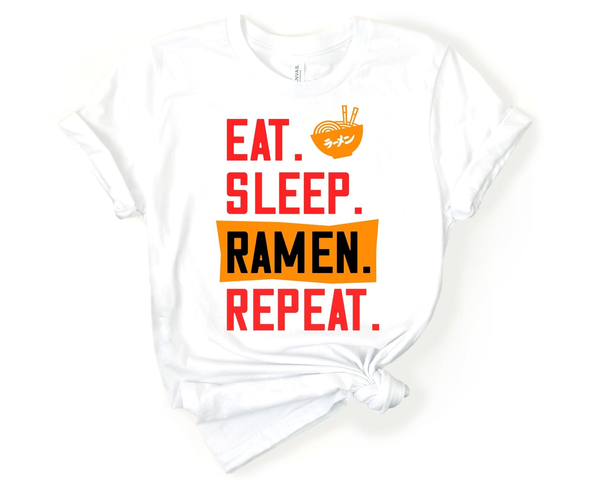 Eat Sleep Ramen Shirt for Foodie | Stocking Stuffer for College Student - Gone Coastal Creations - Shirts